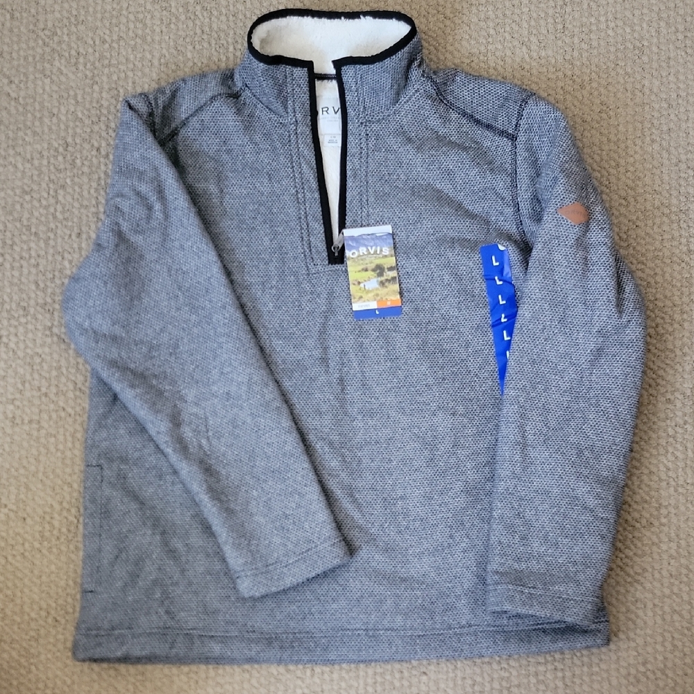 Orvis Heathered Gray Fleece Quarter-Zip